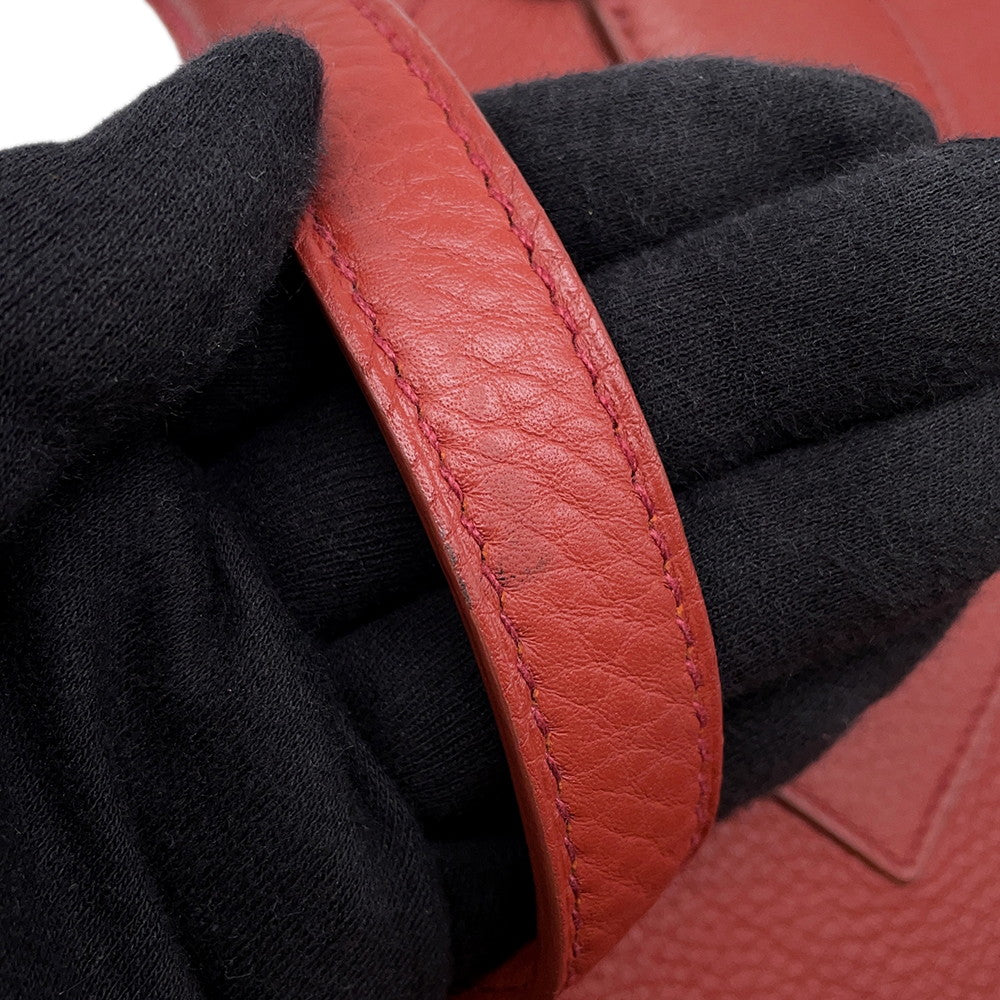 HERMES Cabas Rouge Grenat Togo Leather Size 35