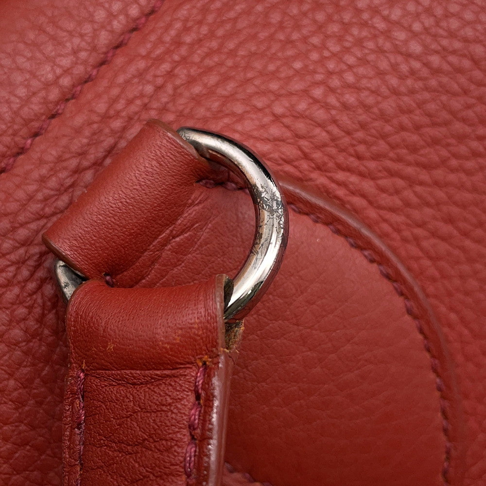 HERMES Cabas Rouge Grenat Togo Leather Size 35