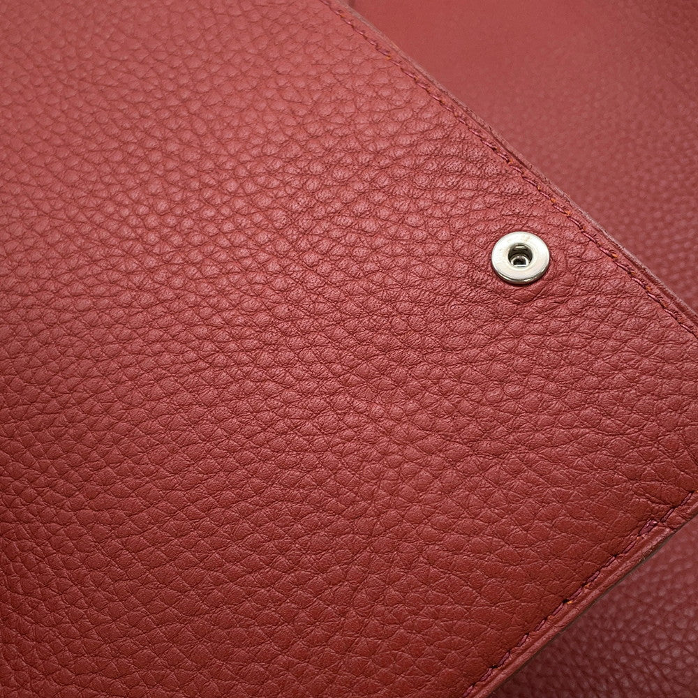 HERMES Cabas Rouge Grenat Togo Leather Size 35
