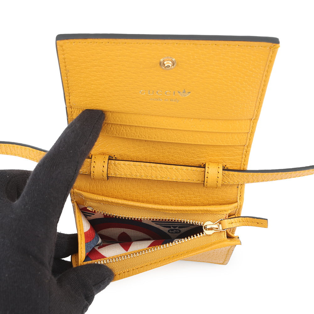 GUCCI Horsebit Shoulder Wallet Adidas Collaboration Yellow/Black702248 Leather