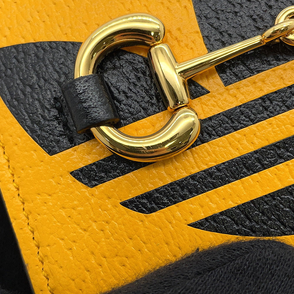 GUCCI Horsebit Shoulder Wallet Adidas Collaboration Yellow/Black702248 Leather
