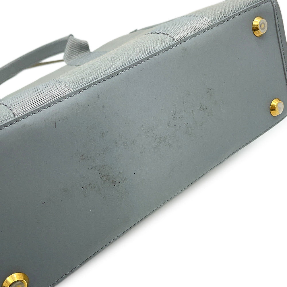 BALENCIAGA Hardware 2WAY Bag Gray671402 Canvas Leather Size S