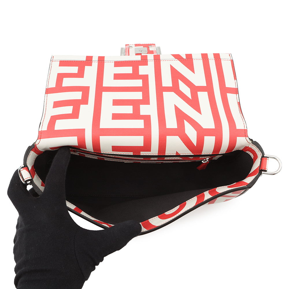 FENDI Marc Jacobs collaboration baguette White/Red8BR600 Leather