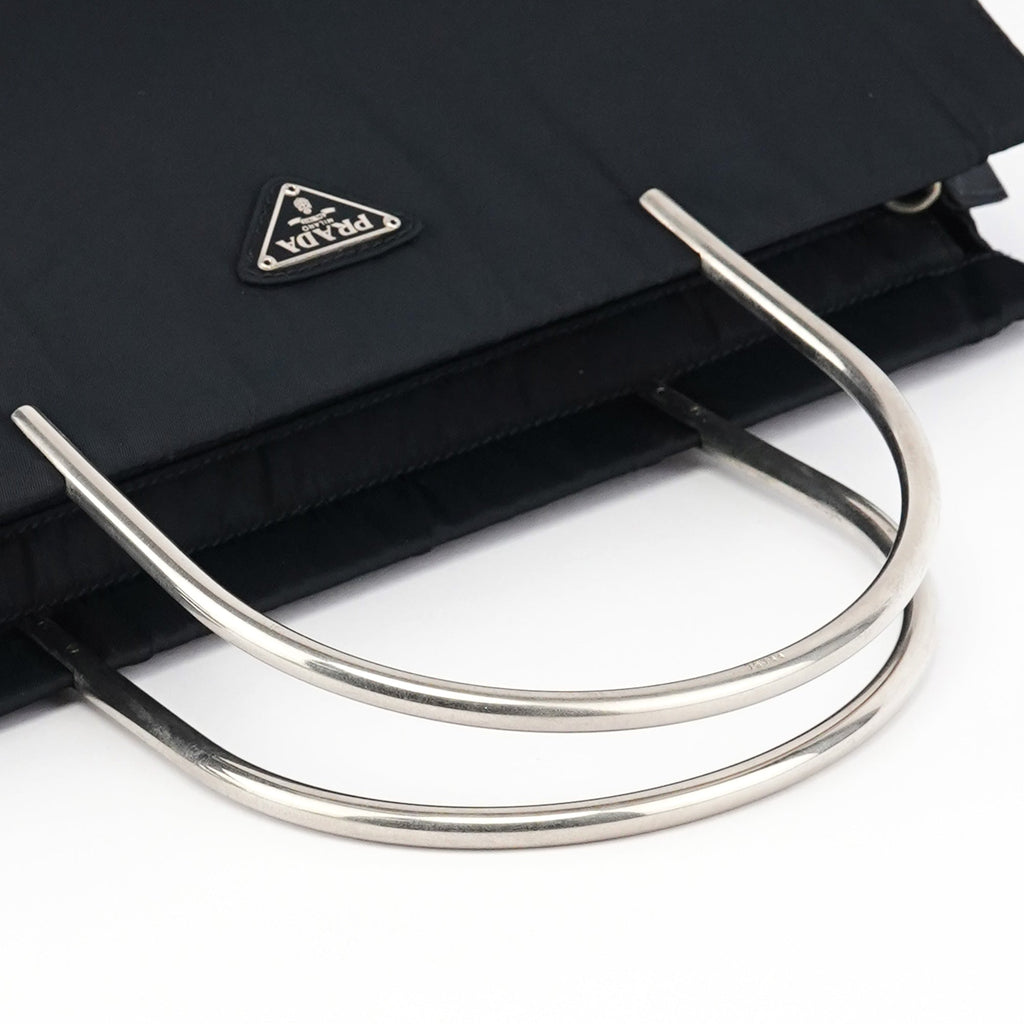 Navy Tessuto Metal Nylon Tote Bag