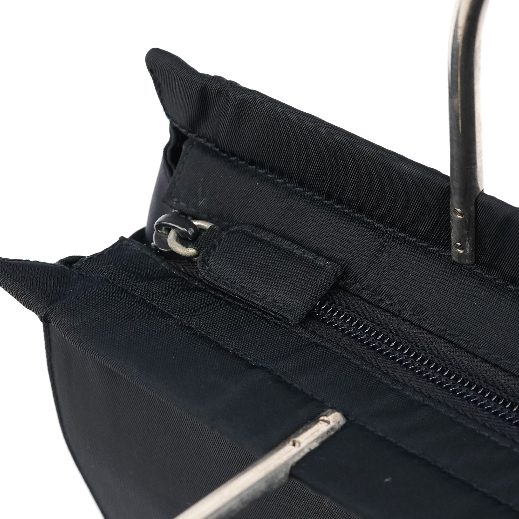 Navy Tessuto Metal Nylon Tote Bag