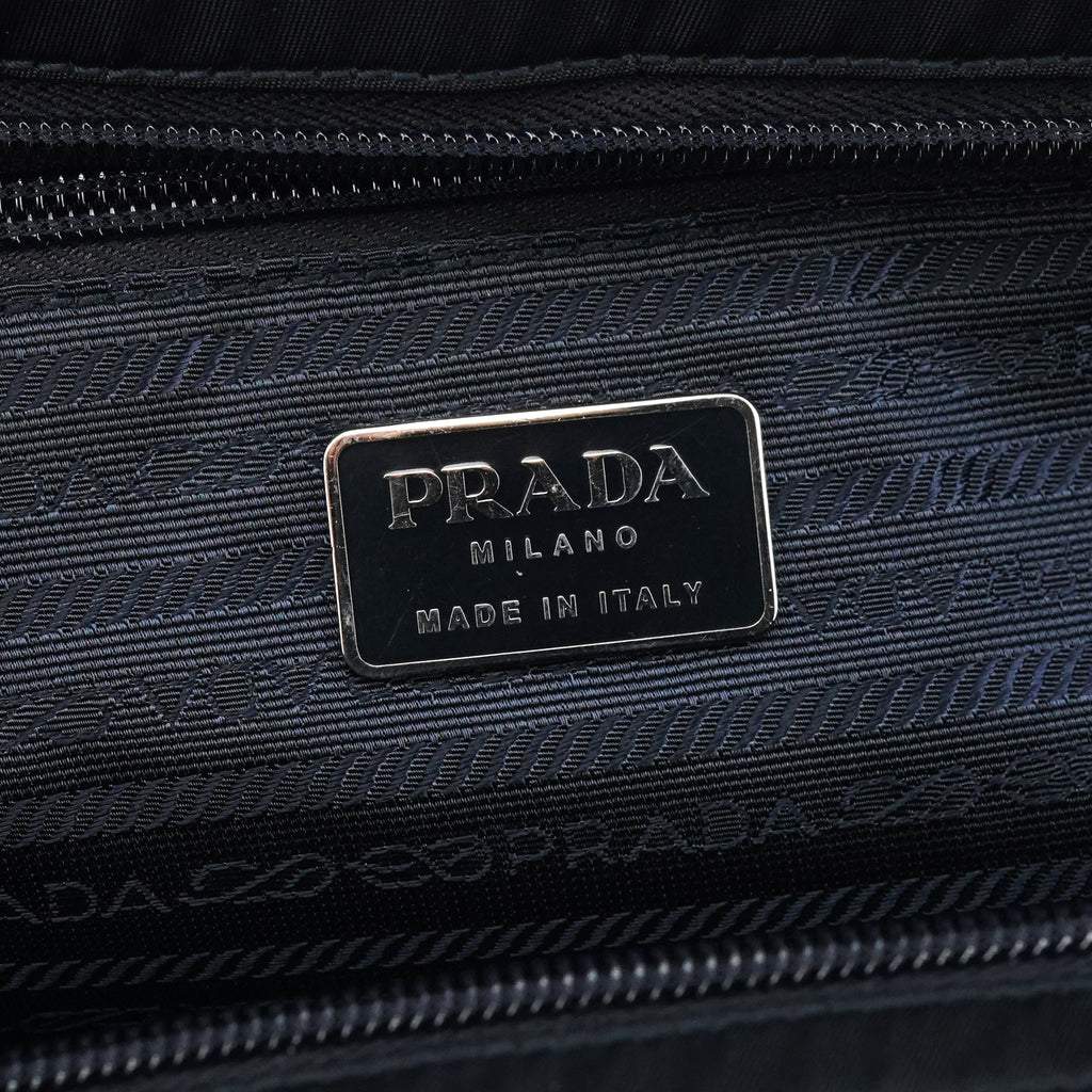 Navy Tessuto Metal Nylon Tote Bag