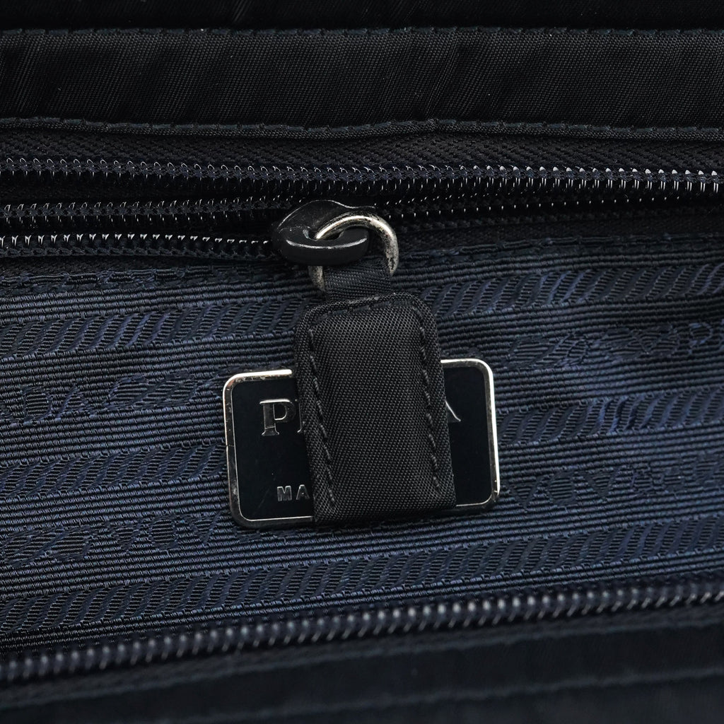 Navy Tessuto Metal Nylon Tote Bag