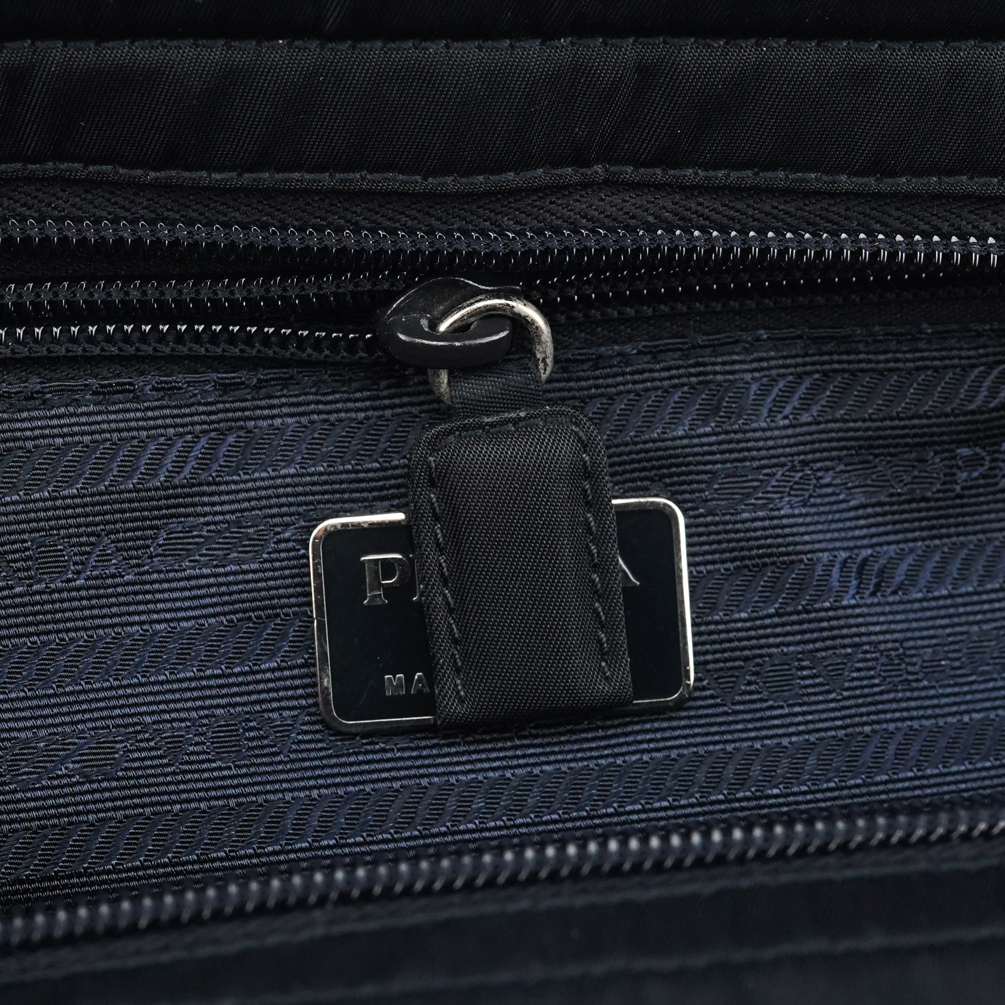 Navy Tessuto Metal Nylon Tote Bag