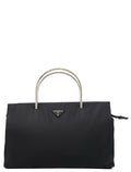 Navy Tessuto Metal Nylon Tote Bag