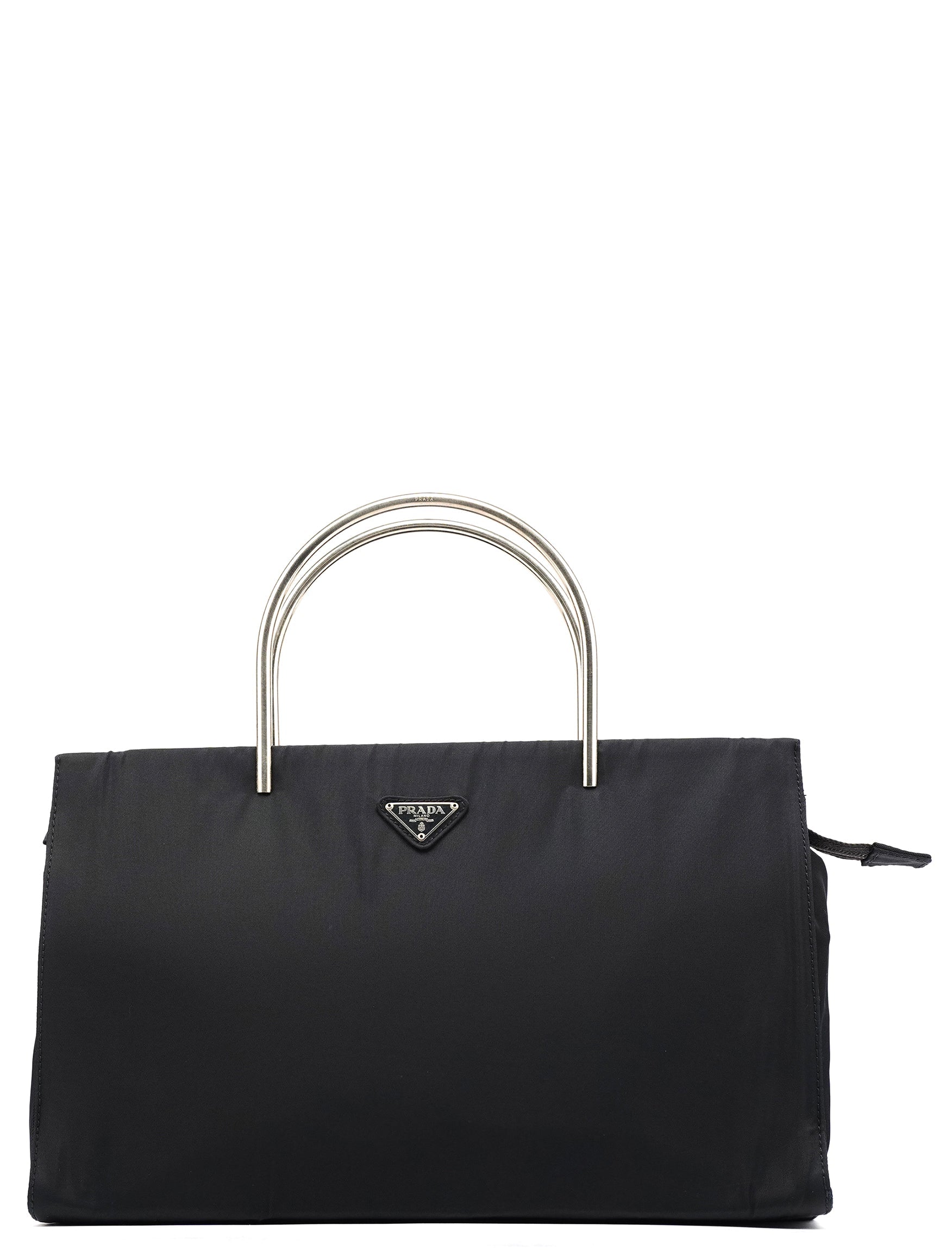Navy Tessuto Metal Nylon Tote Bag
