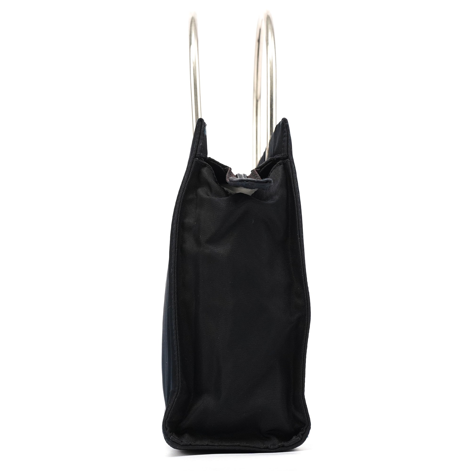 Navy Tessuto Metal Nylon Tote Bag
