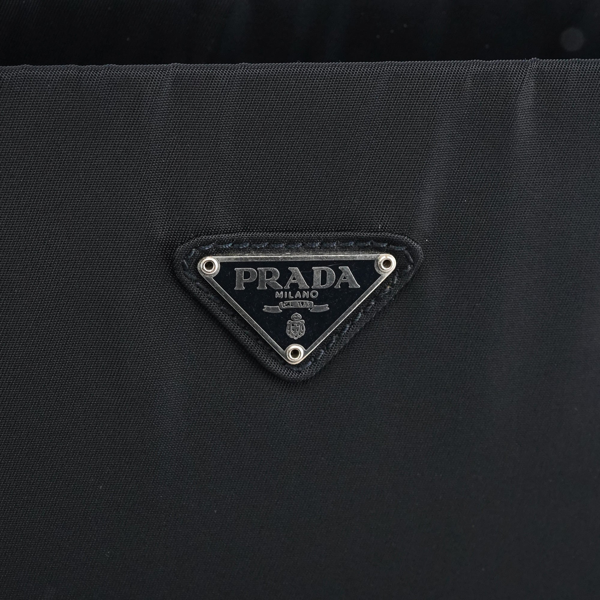 Navy Tessuto Metal Nylon Tote Bag