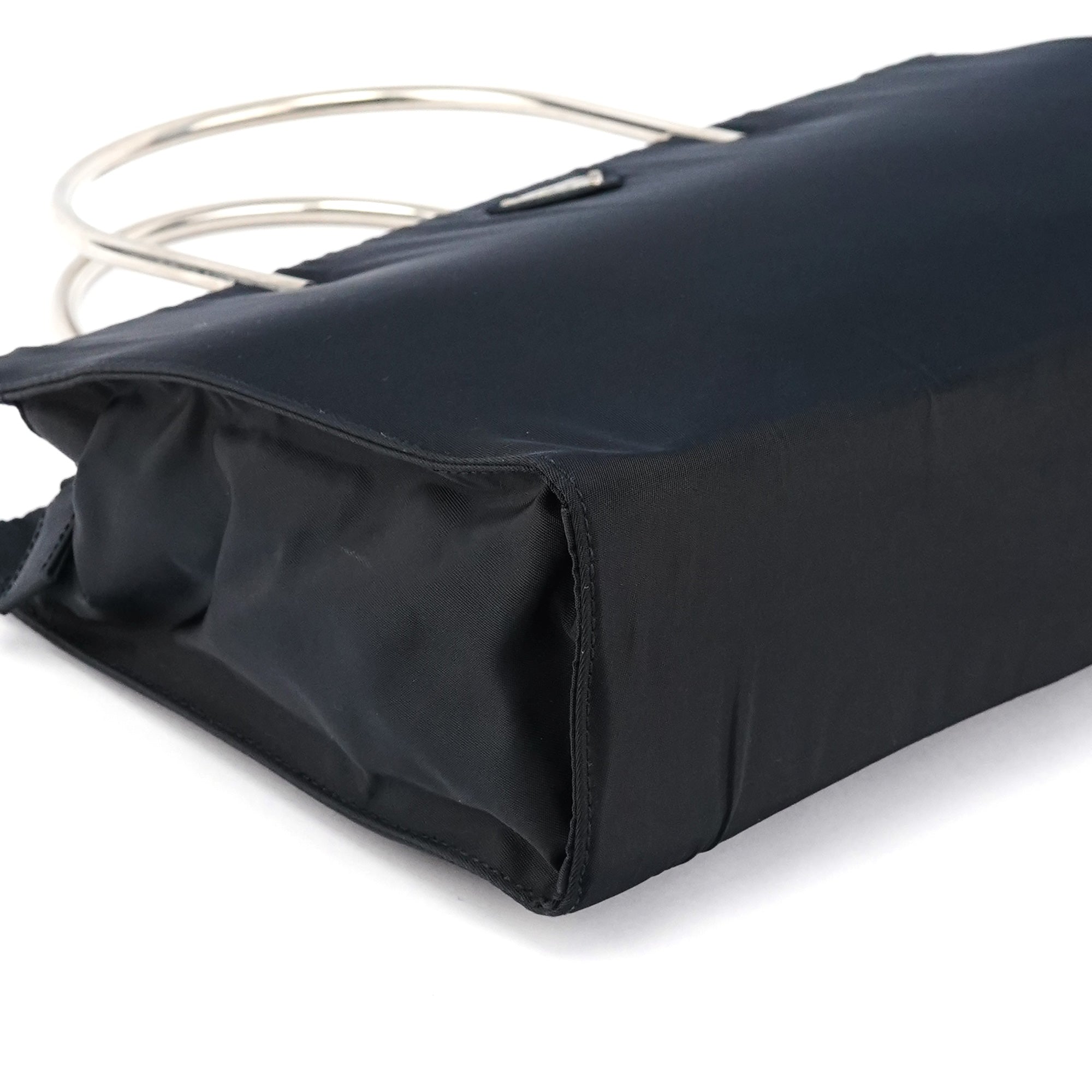 Navy Tessuto Metal Nylon Tote Bag