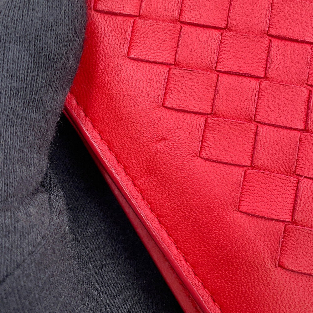 Bottega Veneta INTRECCIATO Chain wallet Red586906 Leather