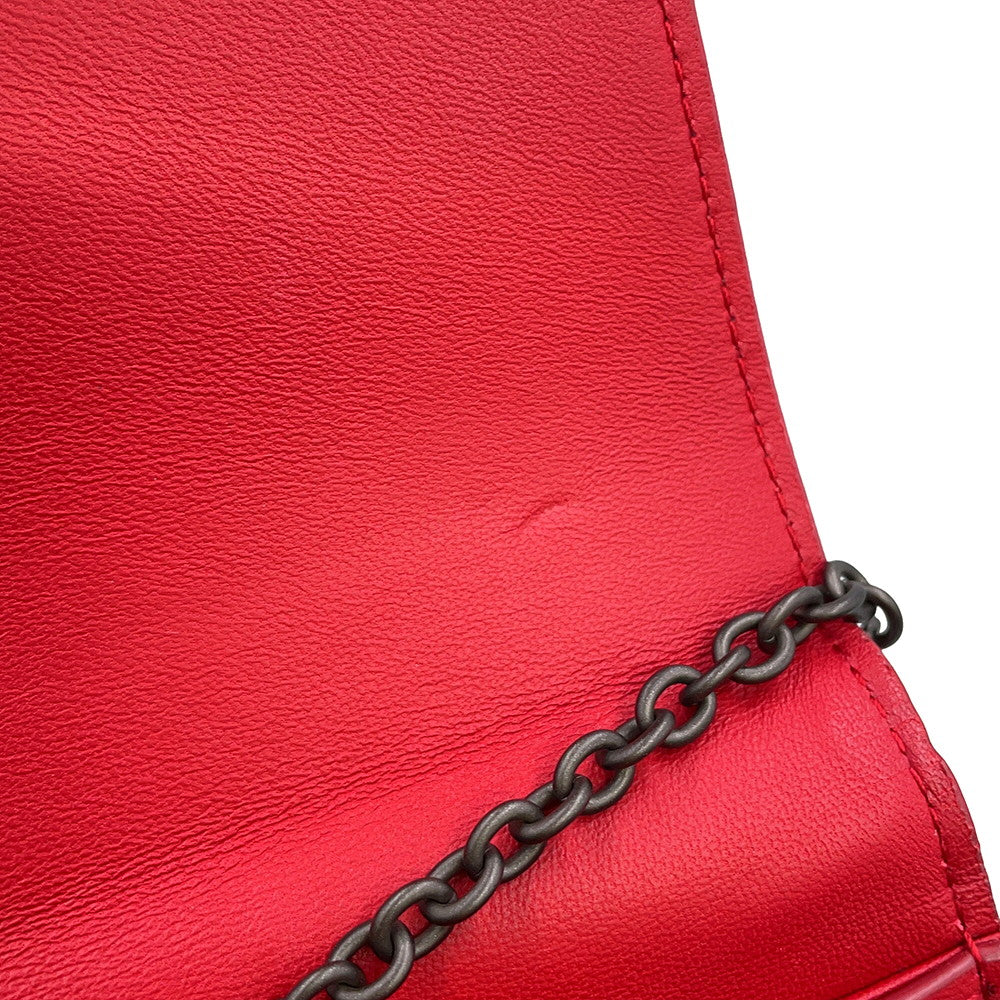 Bottega Veneta INTRECCIATO Chain wallet Red586906 Leather