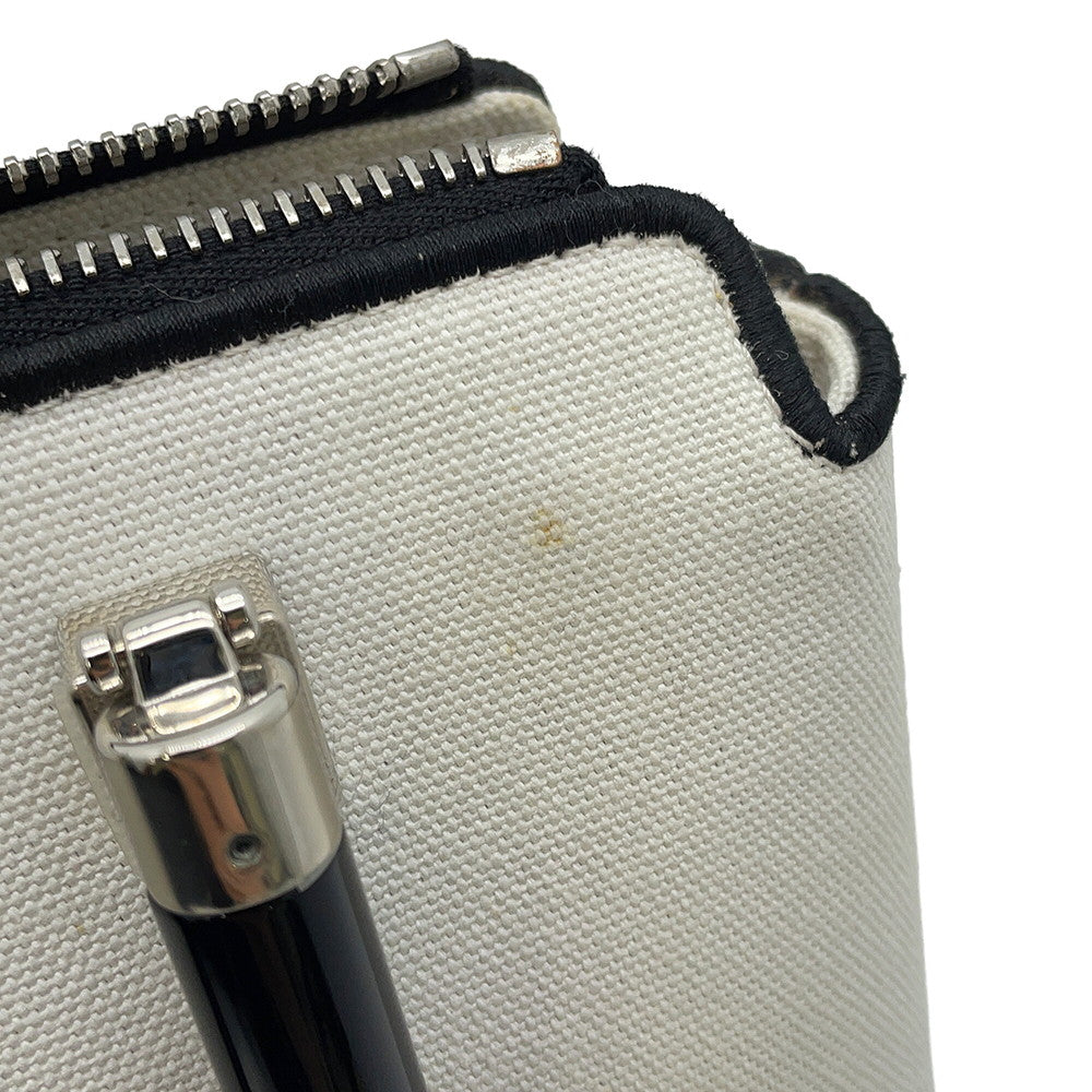 FENDI By the Way Shoulder Bag White/Black8BS067 Canvas Size Mini