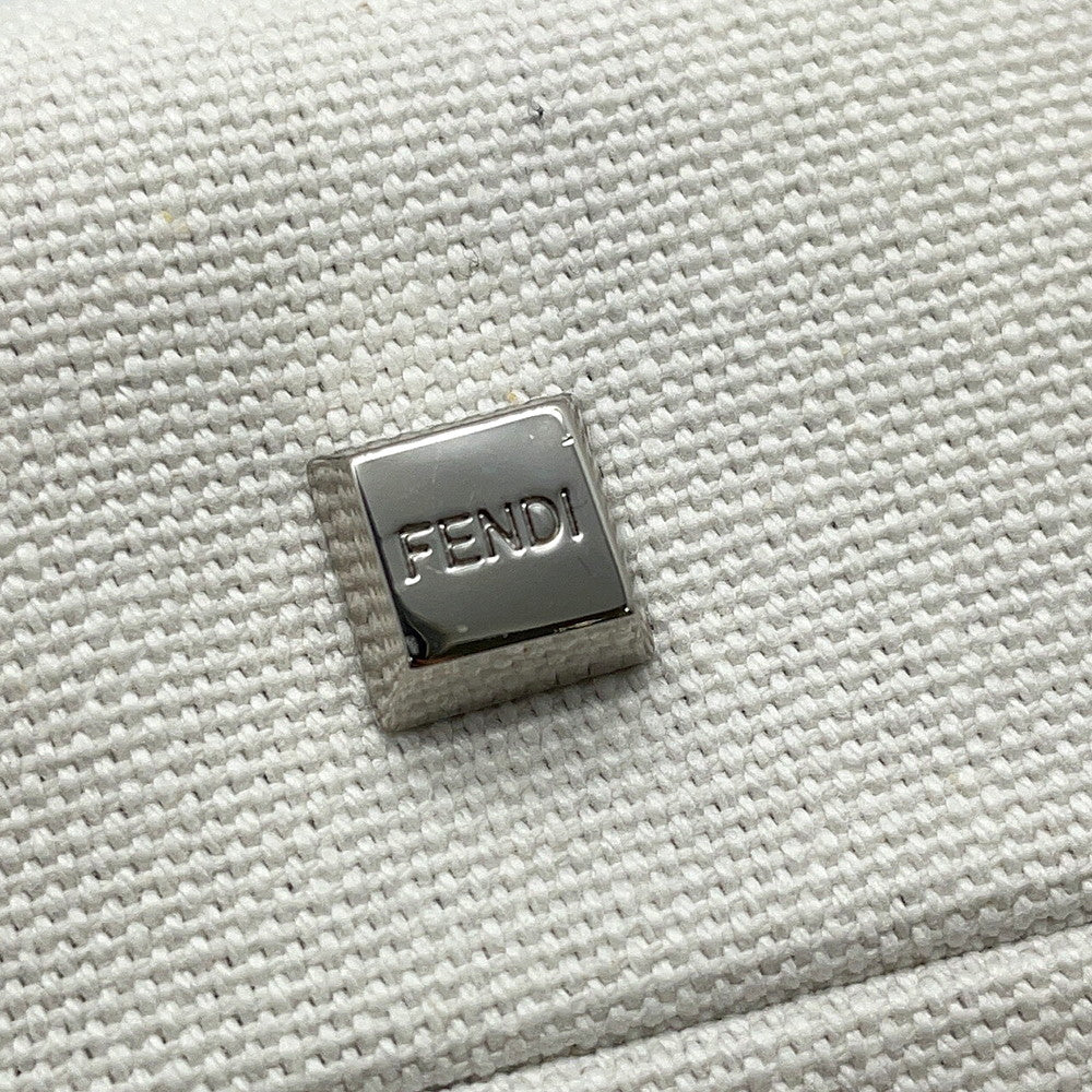 FENDI By the Way Shoulder Bag White/Black8BS067 Canvas Size Mini