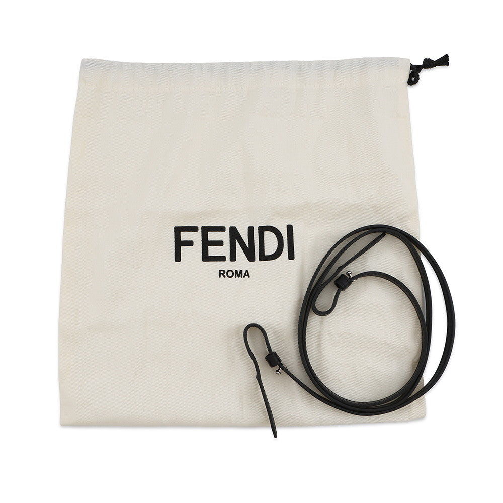 FENDI By the Way Shoulder Bag White/Black8BS067 Canvas Size Mini