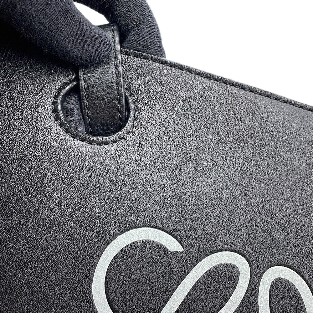 LOEWE Anagram Shoulder Tote Black/WhiteA717S72X11 9003 Leather