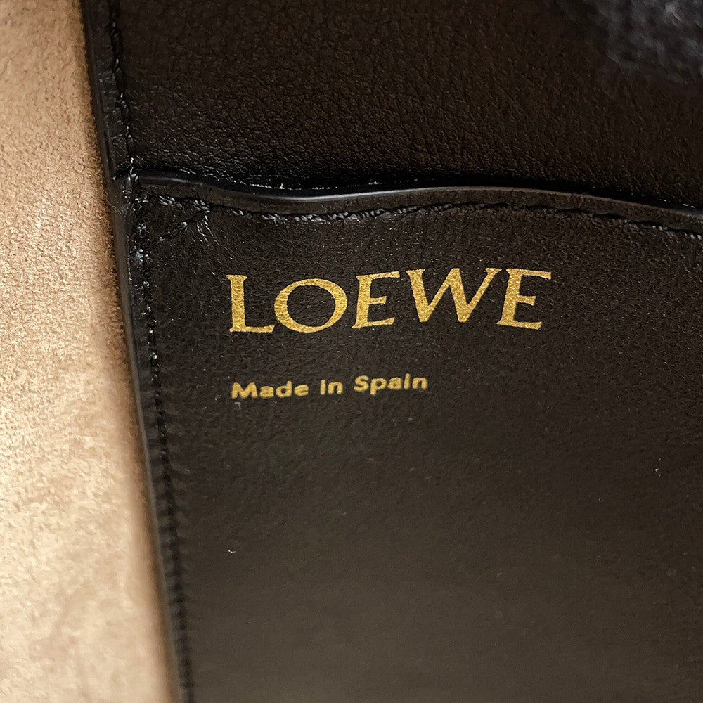 LOEWE Anagram Shoulder Tote Black/WhiteA717S72X11 9003 Leather