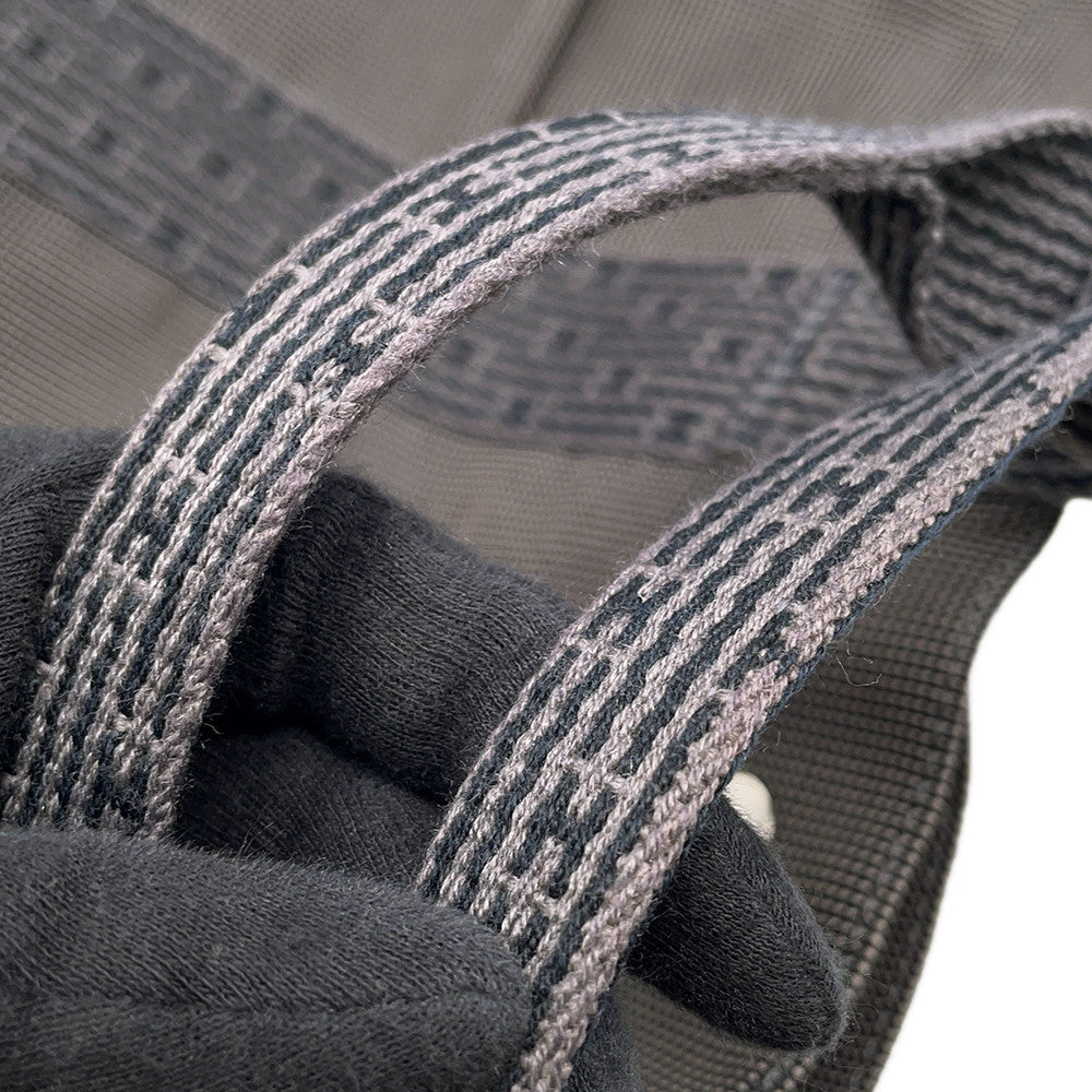 HERMES Her Line Tote Bag Gray Canvas Size MM
