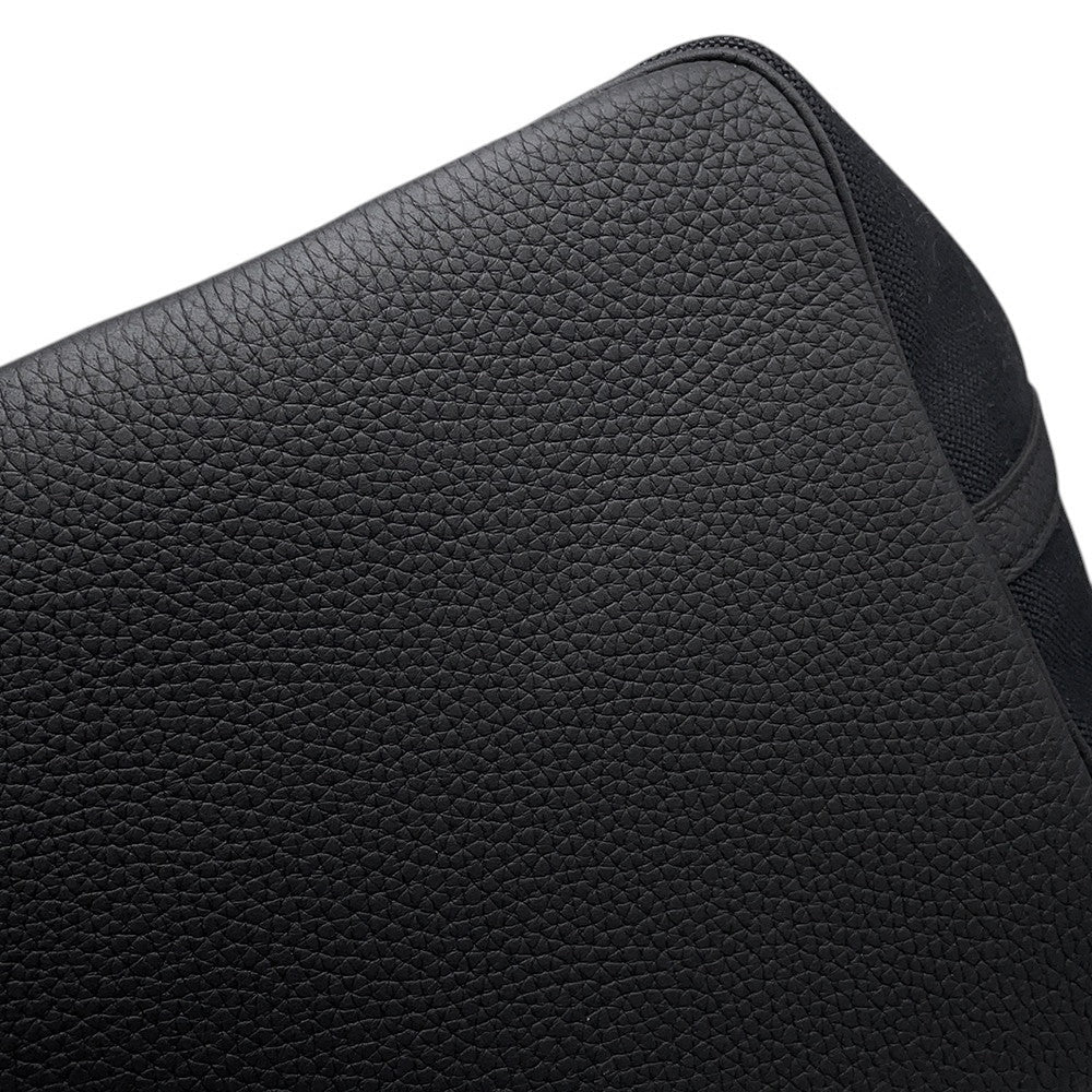 HERMES Pur Sangle Black/Gray Toile Military Taurillon Clemence