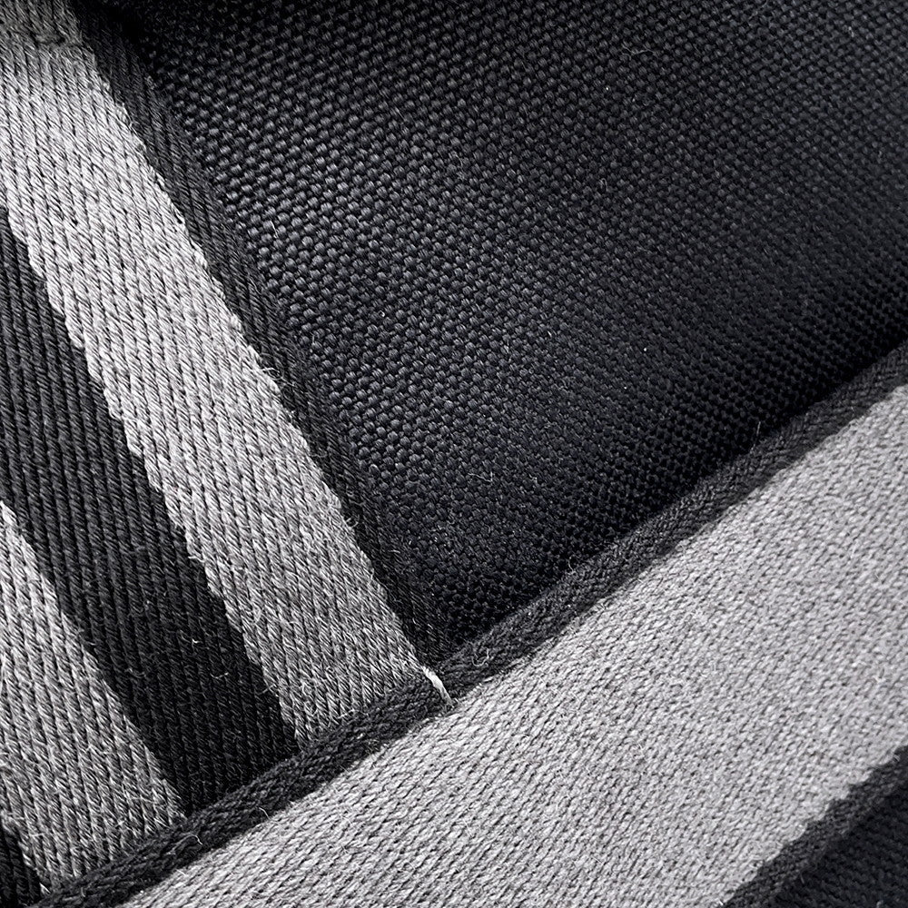 HERMES Pur Sangle Black/Gray Toile Military Taurillon Clemence
