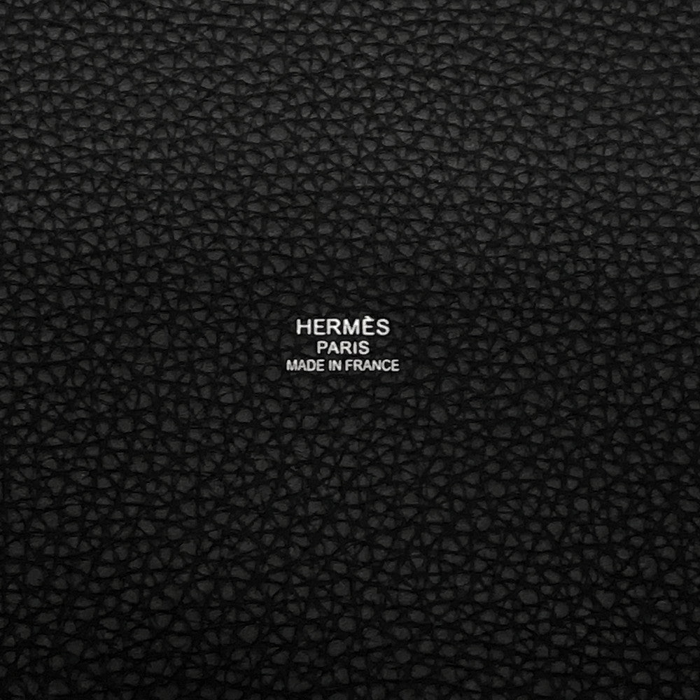 HERMES Pur Sangle Black/Gray Toile Military Taurillon Clemence
