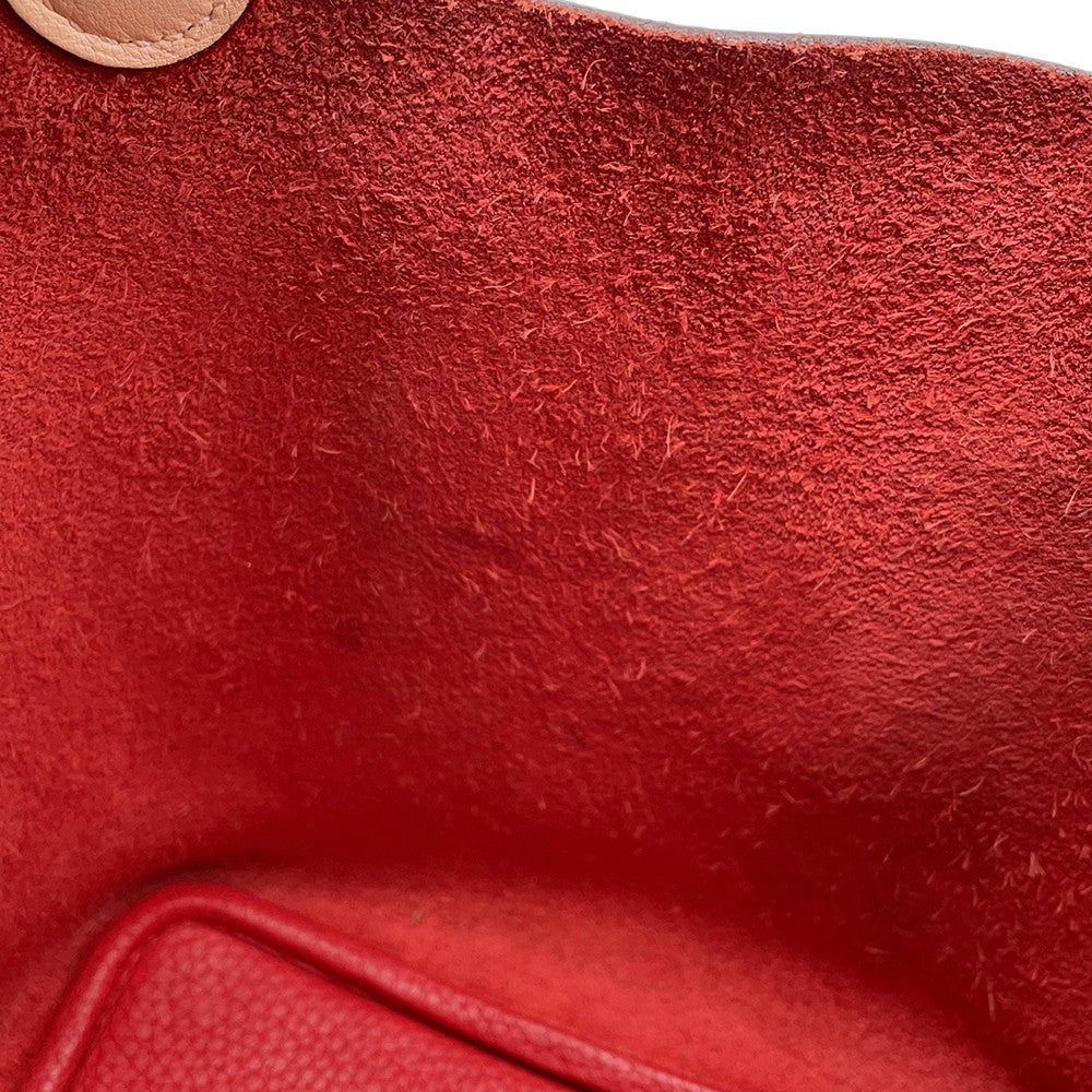 HERMES Picotin Lock Touch Rouge Tomate/Rose Eglantine Taurillon Clemence Size PM