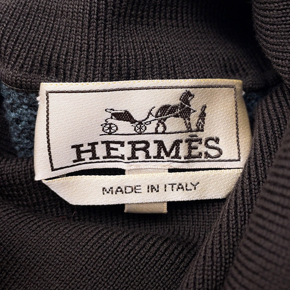 HERMES Turtleneck knit sweater Size XS Brown/Camouflage Wool79% Rayon14% Nylon7%