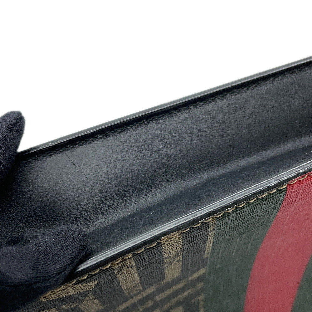 GUCCI Cherie B Clutch Bag Black/Multicolor433665 GG Kaleido Leather