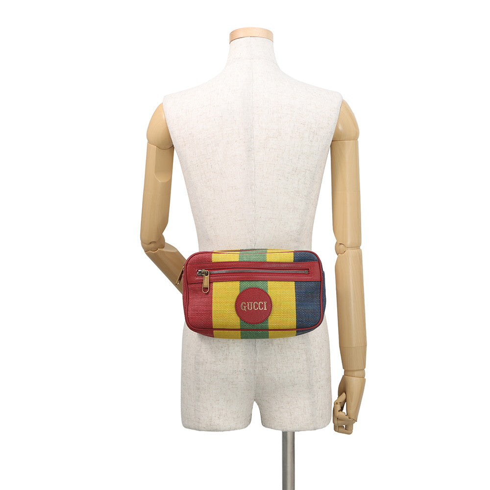 GUCCI Baiadera Waist Bag Red/Multicolor625895 Canvas Leather