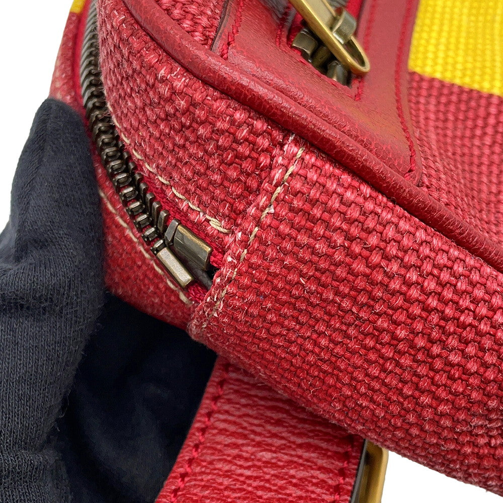 GUCCI Baiadera Waist Bag Red/Multicolor625895 Canvas Leather