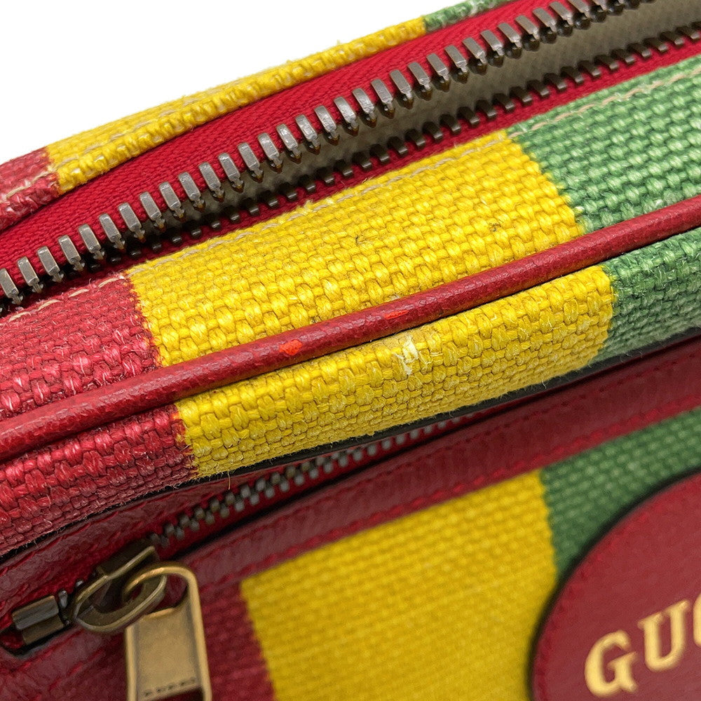 GUCCI Baiadera Waist Bag Red/Multicolor625895 Canvas Leather