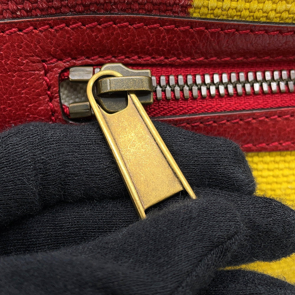 GUCCI Baiadera Waist Bag Red/Multicolor625895 Canvas Leather