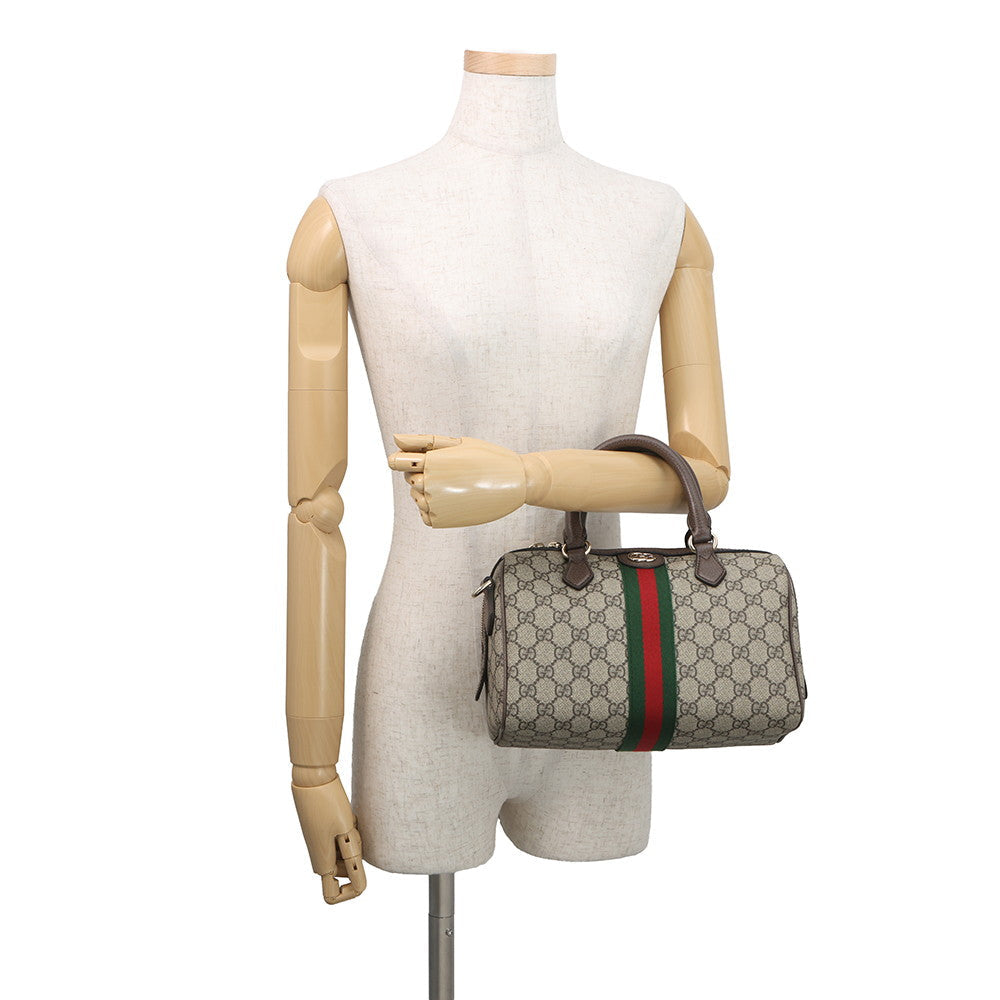 GUCCI Ophidia Medium Travel Bag 2WAY Beige/Brown/Green?836825 FAE0J 9867 GG Supreme Leather