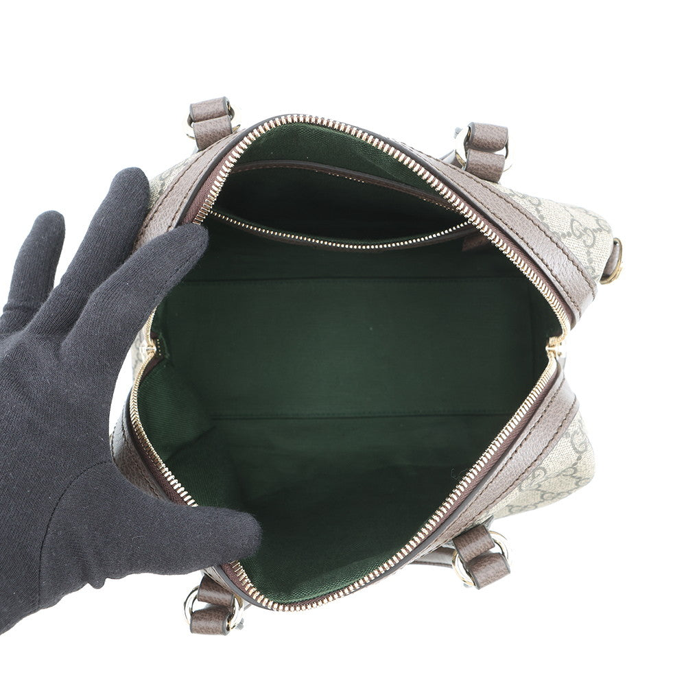 GUCCI Ophidia Medium Travel Bag 2WAY Beige/Brown/Green?836825 FAE0J 9867 GG Supreme Leather