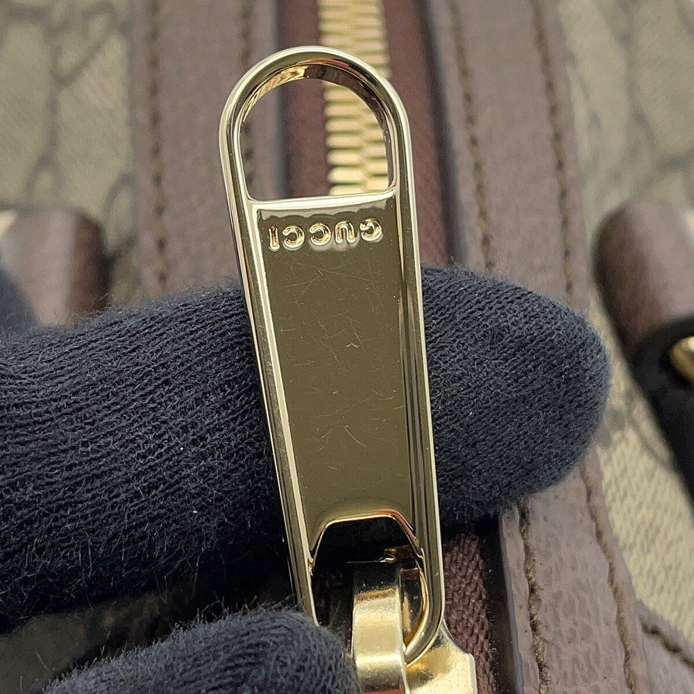 GUCCI Ophidia Medium Travel Bag 2WAY Beige/Brown/Green?836825 FAE0J 9867 GG Supreme Leather