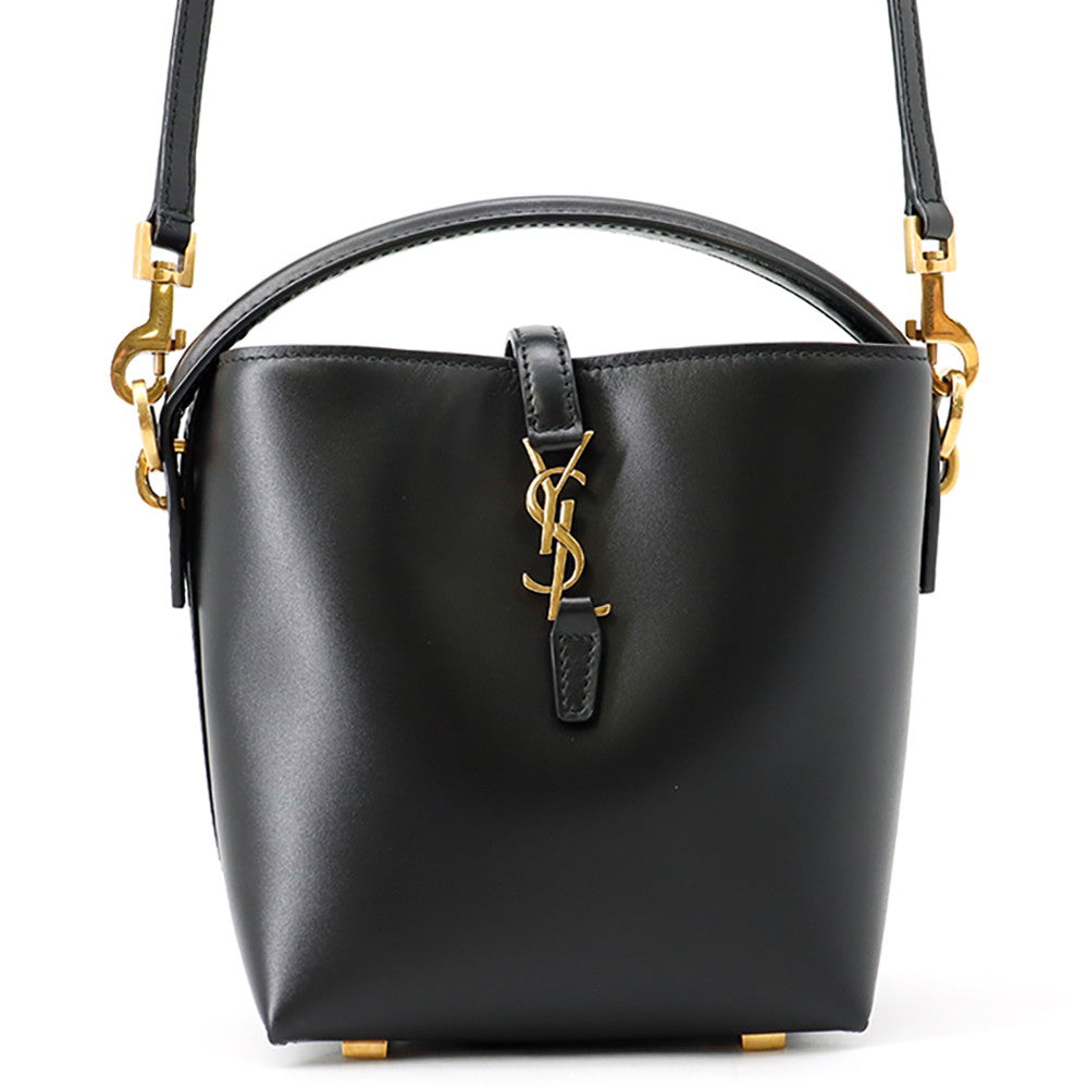SAINT LAURENT PARIS LE 37 Mini Bucket 2-Way Bag Black765870 Leather