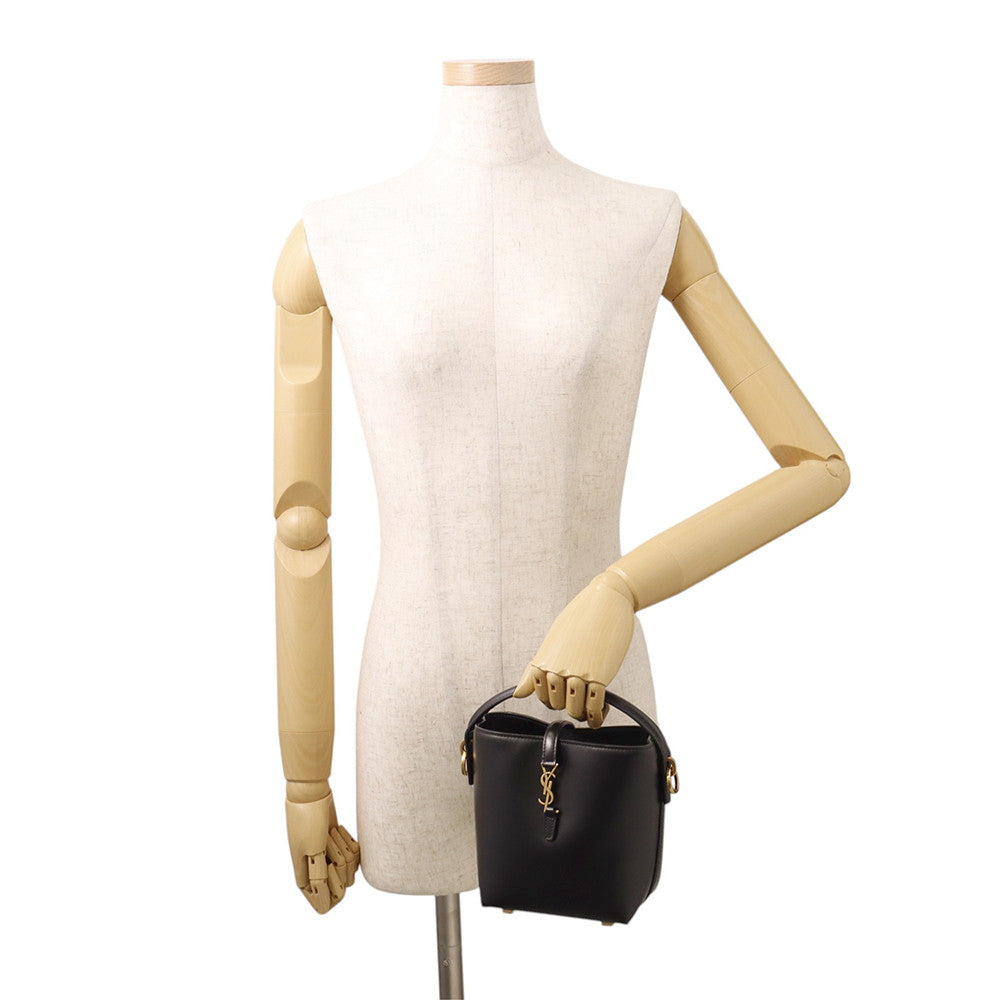 SAINT LAURENT PARIS LE 37 Mini Bucket 2-Way Bag Black765870 Leather