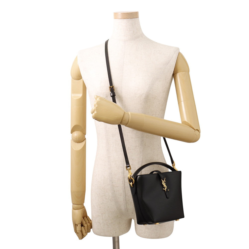SAINT LAURENT PARIS LE 37 Mini Bucket 2-Way Bag Black765870 Leather