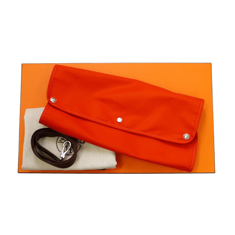 HERMES Dog carrier bag Navy/Brown Canvas