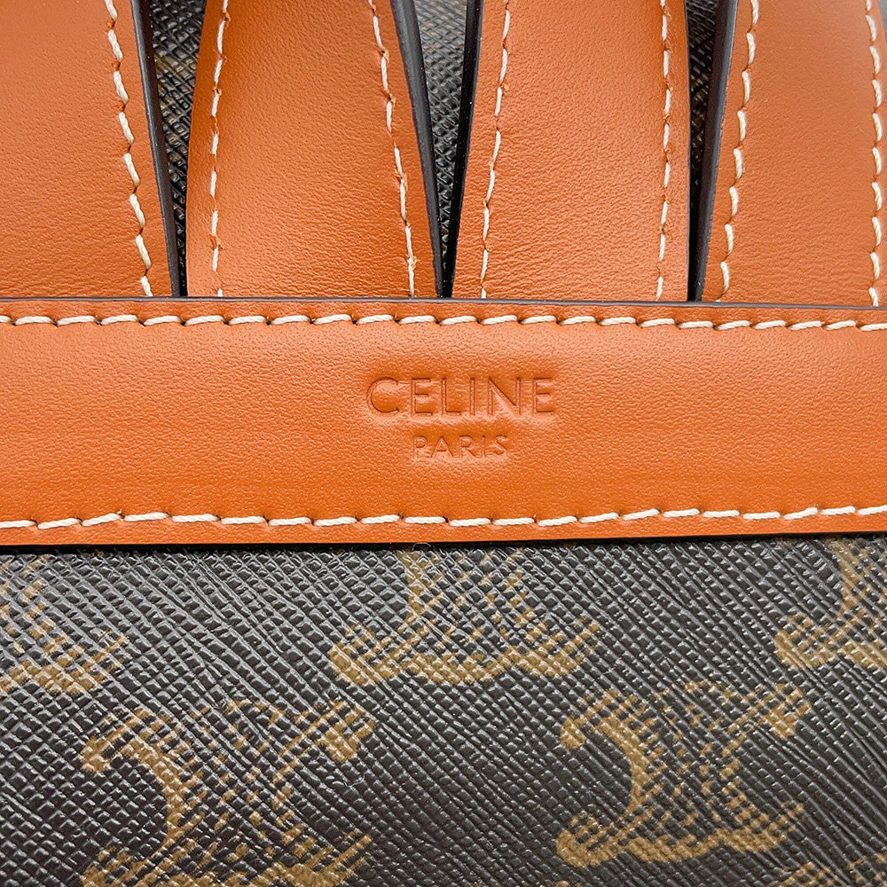 CELINE Falco Triomphe Backpack Tan197662 PVC Calf Leather