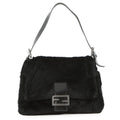 FENDI Mamma bucket Black Fur Leather