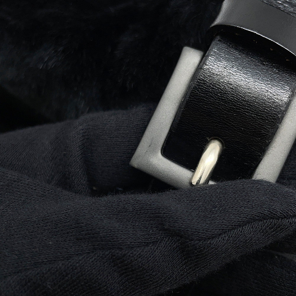 FENDI Mamma bucket Black Fur Leather