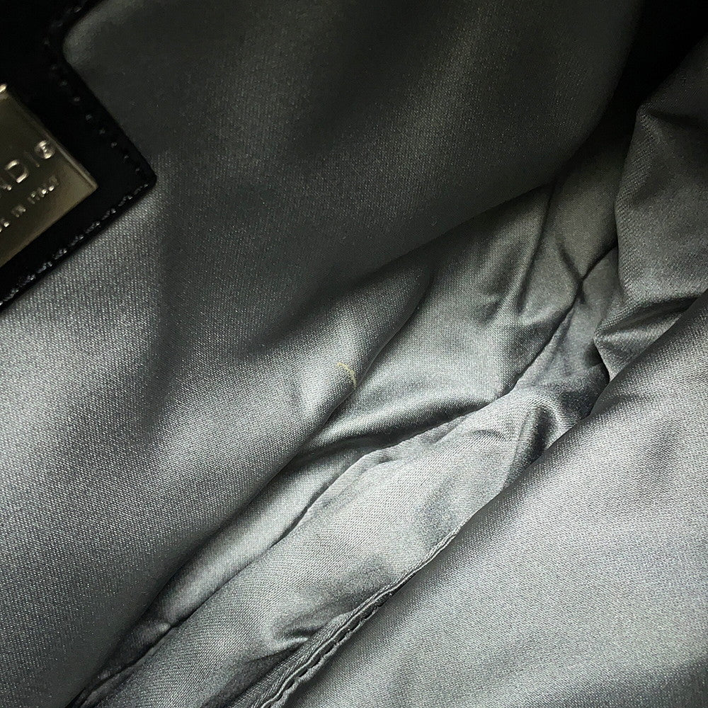 FENDI Mamma bucket Black Fur Leather