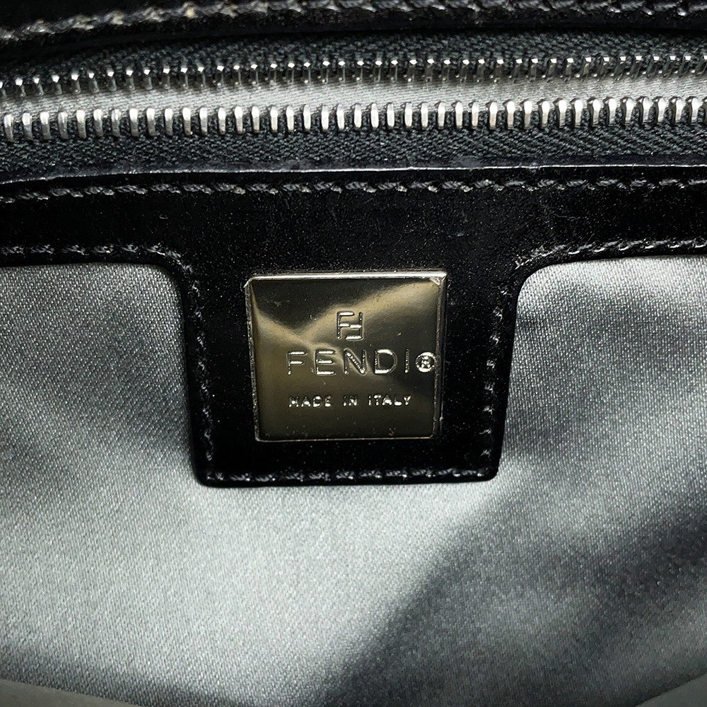 FENDI Mamma bucket Black Fur Leather