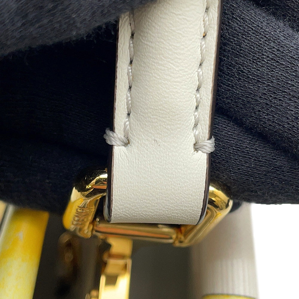 FENDI Fendace Peekaboo White/Yellow8BN244 Leather Size Mini