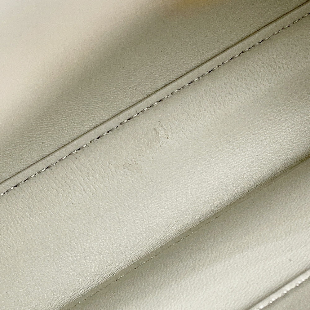 FENDI Fendace Peekaboo White/Yellow8BN244 Leather Size Mini