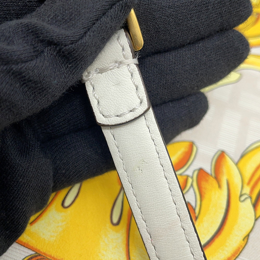 FENDI Fendace Peekaboo White/Yellow8BN244 Leather Size Mini